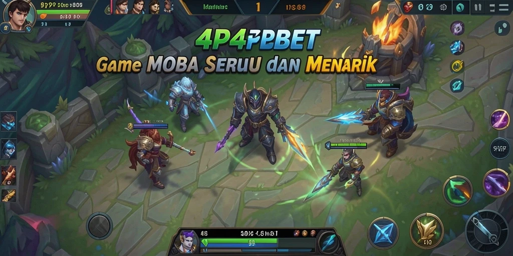Tampilan menarik dari gameplay 4P4PBET dengan karakter MOBA yang beragam.