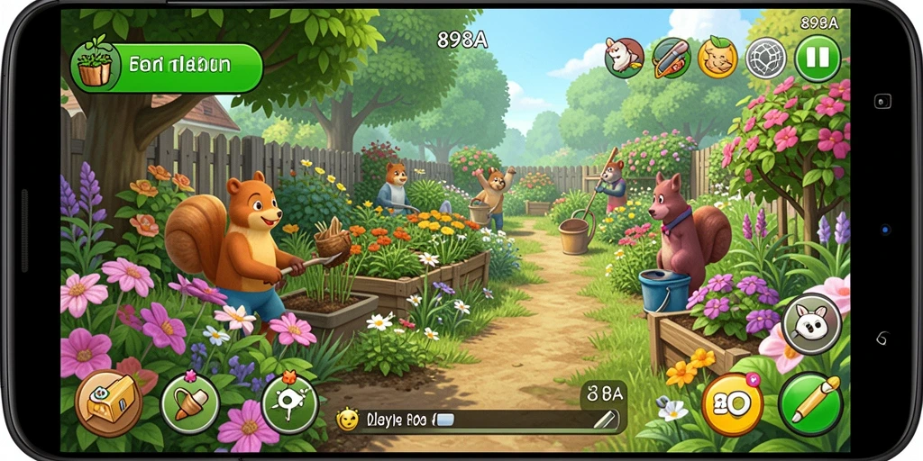 Tangkapan layar dari gameplay <strong>898A</strong> yang menampilkan aktivitas pertanian yang seru.