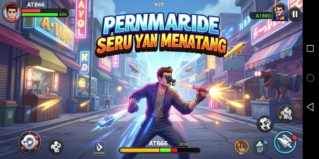 Screenshot gameplay utama AT866 yang menampilkan aksi seru.