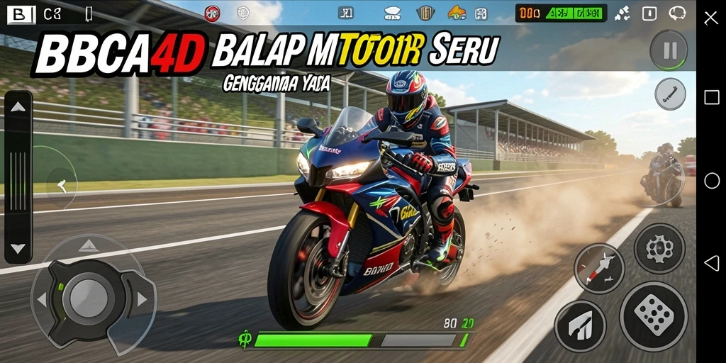 Tampilan menarik dari gameplay BBCA4D dengan balapan motor seru.