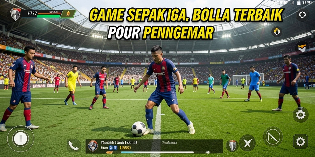 Tampilan utama F7F7 dengan aksi sepak bola yang menarik.