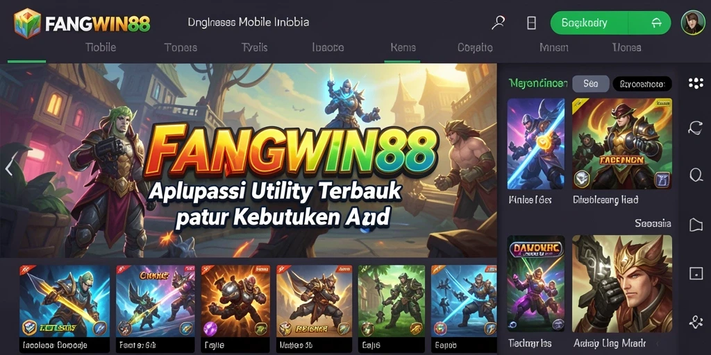 Tampilan utama FANGWIN88 dengan berbagai fitur Utility.