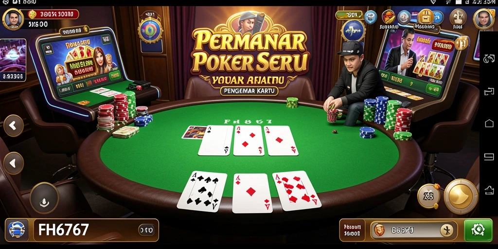Tampilan gameplay FH6767 yang menakjubkan saat permainan Poker berlangsung.