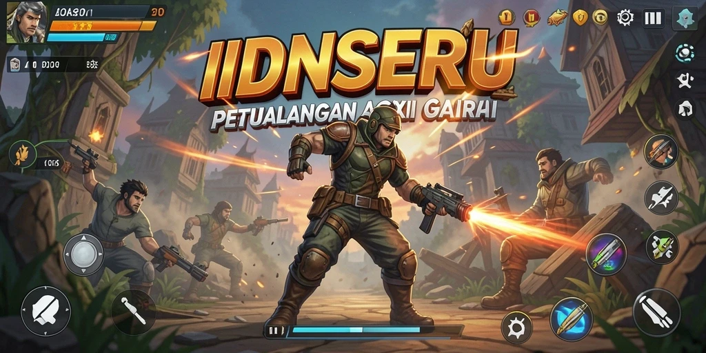 Tampilan gameplay aksi mendebarkan di IDNSERU.