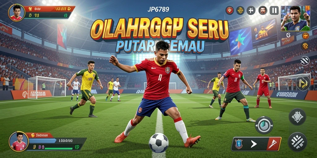 Tangkapan layar menunjukkan aksi intens dalam permainan olahraga.