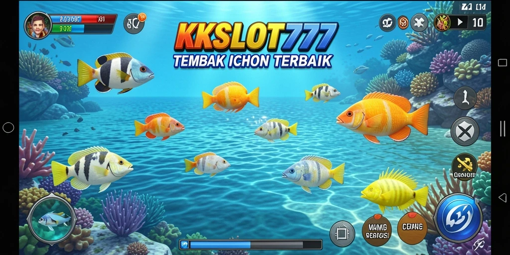 Tampilan gameplay seru dalam KKSLOT777 saat menangkap ikan.