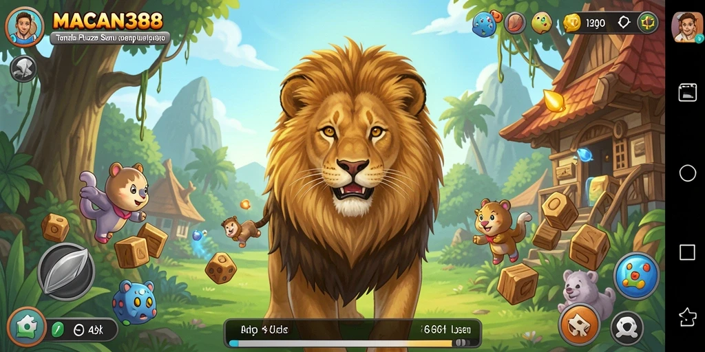 Screenshot gameplay menunjukkan berbagai tantangan puzzle yang menarik.