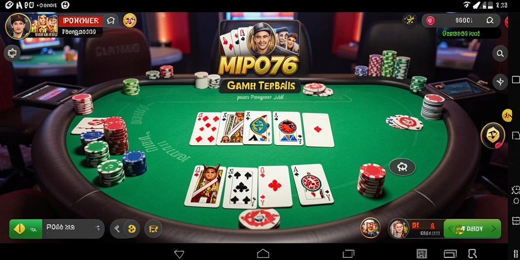 Tampilan menarik dari gameplay poker dalam MPO76.