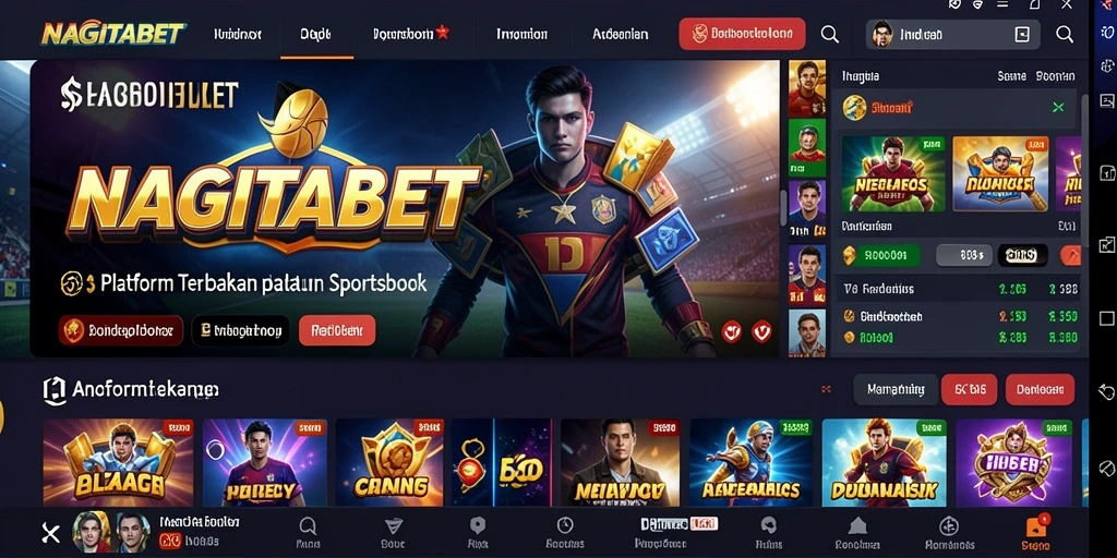 Tampilan utama NAGITABET menampilkan berbagai pilihan taruhan olahraga.