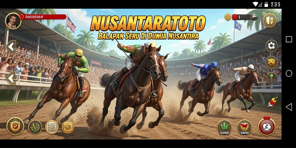 Gameplay seru balapan di trek Nusantara yang indah.
