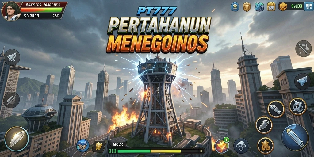 Tampilan menarik dari gameplay PT777 menampilkan aksi Tower Defense yang seru.