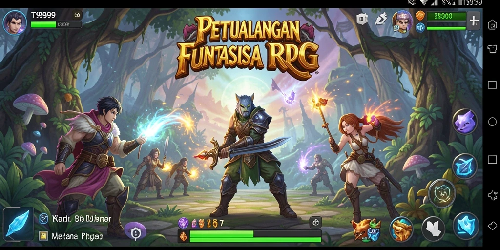 Tangkapan layar gameplay T9999 yang mengesankan dengan cerita RPG.